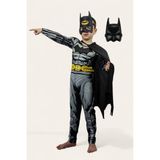 Sedirli Batman Kaslı Çocuk Kostümü 2 Maskeli Siyah Pelerinli Maskeli Süper Kahraman Kaslı Kostümü - 7 - 8 Yaş - Renkli