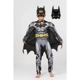 Sedirli Batman Kaslı Çocuk Kostümü 2 Maskeli Siyah Pelerinli Maskeli Süper Kahraman Kaslı Kostümü - 9 - 10 Yaş - Renkli