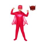 Sedirli Pija Maskeliler Owlette Kırmızı Baykuş Kız 2 Maske Pelerin Kostüm Çok Renkli