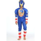 Sedirli Sonic Kaslı Süper Kahraman Kostüm Maskeli Sonic Çocuk Kostüm Kaslı Kostüm - 9 - 10 Yaş - Renkli