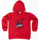 Sedirli Spiderman Kapüşonlu Sweatshirt Kırmızı Pamuklu Kumaş Erkek Çocuk İçin Baskılı Tasarım - 8 - 10 Yaş