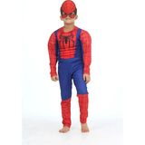 Sedirli Spiderman Kostümü Kaslı Çocuk Örümcek Adam Kaslı Kostümü Maskeli Parti Kıyafeti - 3 - 4 Yaş - Renkli