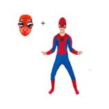 Sedirli Spiderman Kostümü Örümcek Adam Kostüm 2 Maskeli Çok Renkli