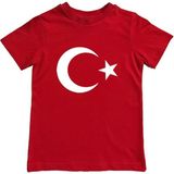 Sedirli Unisex Baskılı Ay Yıldızlı Türk Bayrağı Pamuklu Penye Çocuk Tişörtü - 11 - 12 Yaş - Kırmızı