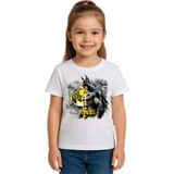 Sedirli Unisex Batman Baskılı Çocuk Tişört Pamuklu Penye Kumaş - Beyaz - 7 - 8 Yaş