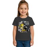 Sedirli Unisex Batman Baskılı Çocuk Tişört Pamuklu Penye Kumaş - Füme - 9 - 10 Yaş