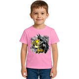 Sedirli Unisex Batman Baskılı Çocuk Tişört Pamuklu Penye Kumaş - Pembe - 9 - 10 Yaş
