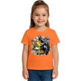 Sedirli Unisex Batman Baskılı Çocuk Tişört Pamuklu Penye Kumaş - Portakal - 9 - 10 Yaş