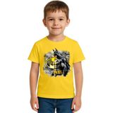 Sedirli Unisex Batman Baskılı Çocuk Tişört Pamuklu Penye Kumaş - Sarı - 7 - 8 Yaş