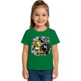 Sedirli Unisex Batman Baskılı Çocuk Tişört Pamuklu Penye Kumaş - Yeşil - 7 - 8 Yaş