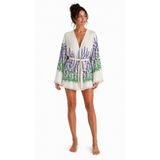 Sedna Kadın Ekru Müslin Kimono Bornoz – Kuşaklı, Püskül Detaylı, Oversize Rahat Kesim Plaj & Ev Giyim XXL Lavanta
