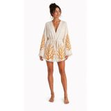 Sedna Kadın Ekru Müslin Kimono Bornoz – Kuşaklı, Püskül Detaylı, Oversize Rahat Kesim Plaj & Ev Giyim XXL Turuncu Mercan