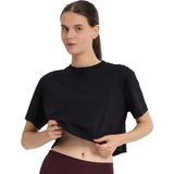 Sedona Cropped Kadın Siyah Günlük Stil T-Shirt 25KK1034-SYH - M