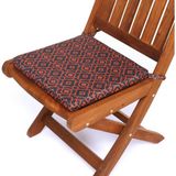 Seduna Remini Turuncu Desen Kumaş Sandalye Minderi 40 x 40 x 3 cm - 40 x 40 cm