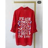 See More Italyan Keten Tunik Gömlek Kimono - 46 - 006-Kırmızı