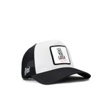See You Later Never Logolu Siyah-Beyaz Trucker Şapka