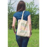 Seek Adventure Boho Bohem Temalı Baskılı %100 Pamuklu Ham Bez Bej Çanta