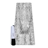 Seeka Mermer Desenli Yoga Matı, 183cm x 68cm, Ekstra Geniş ve Uzun, Gri, Taşıma Çantalı