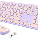 Seenda Kablosuz Klavye ve Mouse, USB ve Type-C - Pembe/Mor