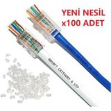 Seenergy RJ45 Cat6 Delikli Jack Konnektör 100 Adet Yüksek Performans Evrensel Uyumluluk