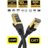 Seetech Cat 7 Ethernet Kablosu 15 Metre 10 Gigabit/s 600 Mhz Premium RJ45 Metal Zırhlı Konnektör