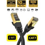 Seetech Cat 7 Ethernet Kablosu 2 Metre 10 Gigabit/s 600 Mhz Premium RJ45 Metal Zırhlı Konnektör