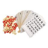 SEETOOOGAMES Vintage Ahşap Bingo Oyun Seti - 120 Bingo Sayı Kartları ve 75 Satranç