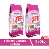 Şef Matik Toz Çamaşır Deterjanı Renkliler 9 kg - 2 Li Paket