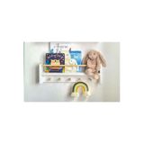 Sef moda 50 Cm Mdf’lam Montessori Askılıklı Duvar Rafı , Kitaplık Beyaz