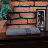 Sef Tekstil Bordürlü 70 x 140 cm Banyo Havlusu Pamuklu - Gri