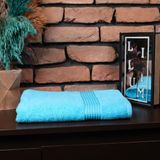 Sef Tekstil Bordürlü 70 x 140 cm Banyo Havlusu Pamuklu - Mavi