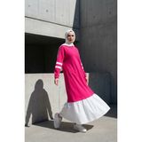 Sefa Merve Garnili Sportif Tesettür Elbise 71079-06 Fuşya - 44