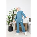 Sefa Merve Kaşkorse Tunik Pantolon Ikili Takım 20039-02 Petrol