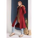 Sefa Merve Kürklü Kaşe Kaban 612980-03 Bordo - 38