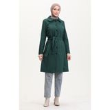Sefa Merve Kuşaklı Kaşe Kaban 5502-01 Zümrüt Yeşili - 46