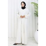 Sefa Merve Viskon Keten Elbise 4079-01 Ekru - 44