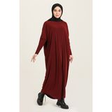 Sefa Merve Yarasa Kol Salaş Elbise 2000-12 Bordo - Standart