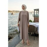 Sefa Merve Yarasa Kol Salaş Elbise 2000-30 Açık Bej - Standart