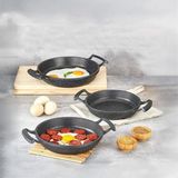 Sefa Ticaret 3'lü Döküm Sahan Seti, 3'lü Yumurta, Omlet Tavası, 3 Boy Döküm Siyah Granit Sahan Tava (22CM-20CM-18CM)