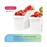 Sefa Ticaret Hobby Life Orgamix 4’lü Dar Buzdolabı ve Dolap Içi Düzenleyici Set – Hava Alan Kanallı, Sebze ve Meyve Sepeti