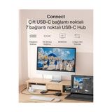 Sefa Ticaret Usb-C Hub, 7 Portlu, 60 Hz’de 4K HDMI Ekran Desteği, Sd ve Microsd Yuvaları, 100W Güç Iletimi, 5gbps Veri Aktarımı, Macbook, iPad Pro, Chromebook Için Usb-C Çoklu Port Adaptörü, HDMI 2.0, Siyah