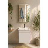 Şefaatli 45 Cm Mdf Seramik Lavabolu Aynalı Banyo Dolabı
