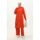 Sefamerve 0044-12 Oranj Kadın Tunik Pantolon İkili Takım
