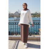 Sefamerve 0152-11 Kahverengi Kadın Etek
