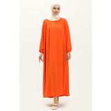 Sefamerve 1001-02 Oranj Kadın Elbise