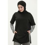 Sefamerve 4012-01 Siyah Kadın T-shirt