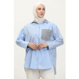 Sefamerve 4811A-01 Mavi Kadın Gömlek