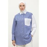 Sefamerve 4814-01 Saks Kadın Gömlek