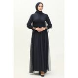 Sefamerve 5572-01 Lacivert Kadın Abiye Elbise