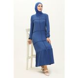 Sefamerve 6595-01 İndigo Kadın Elbise